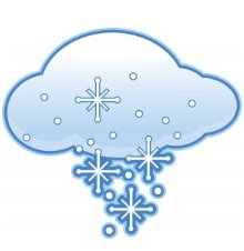 A storm cloud with snowflakes
